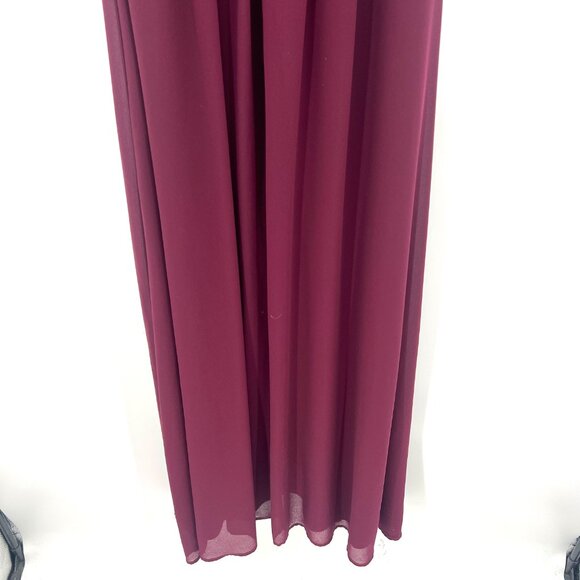 Lulu's Burgundy Chiffon Sleeveless Maxi Dress Women's XS - Picture 8 of 8